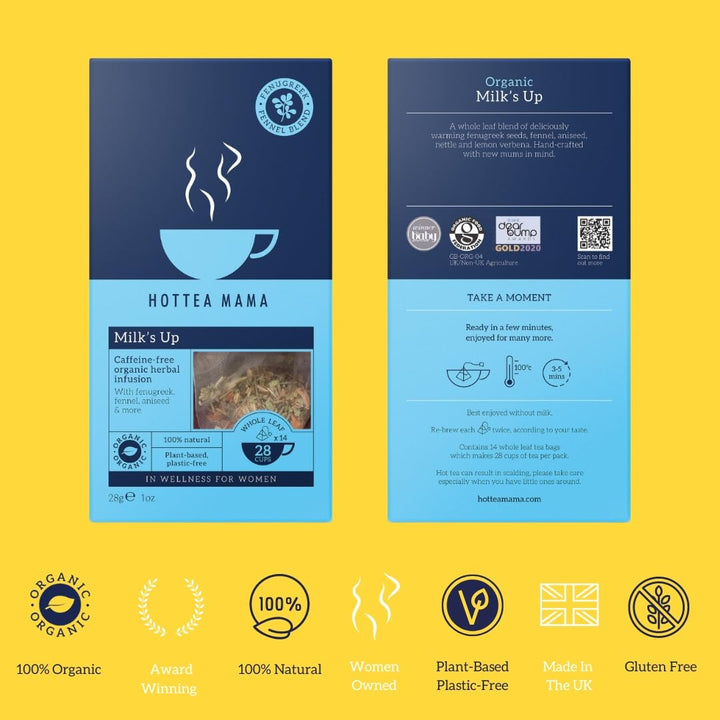 HOTTEA MAMA Milk's Up Organic Breastfeeding Tea for Lactation Support