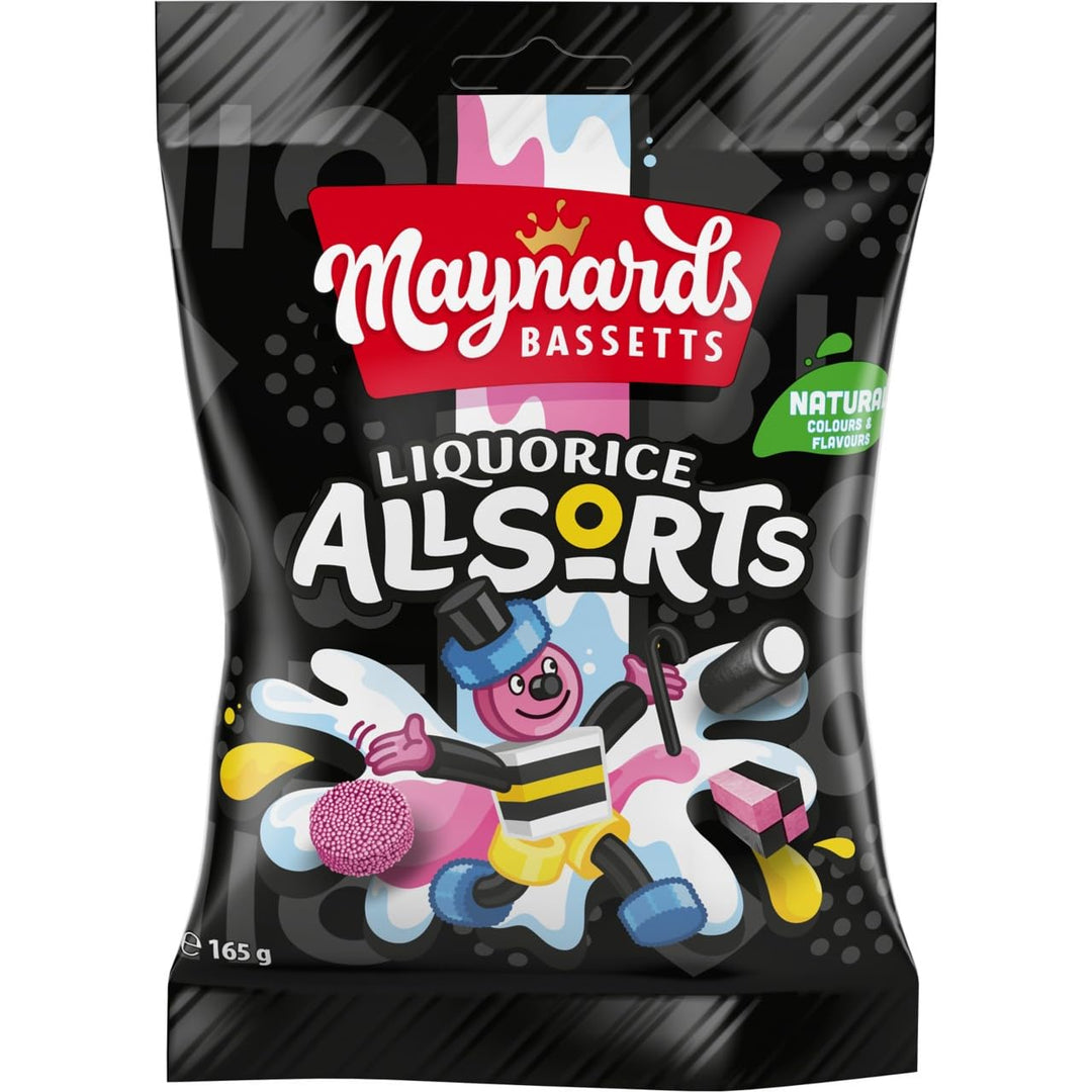 Maynards Bassetts Liquorice Allsorts Sweets Bag, Assorted Vegan Liquorice Candies