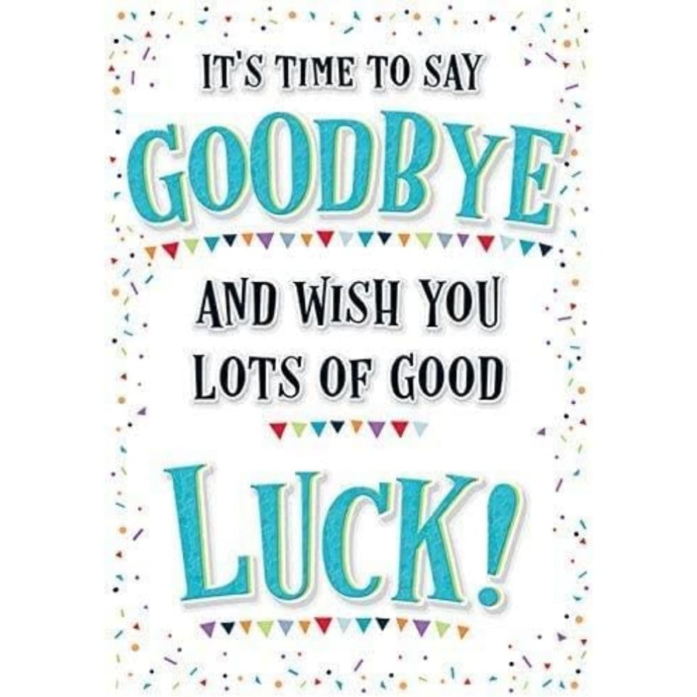 Piccadilly Greetings Goodbye & Goodluck Card - Glitz Design | 7 x 5 Inches | Multicolor