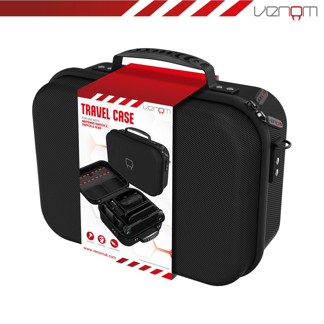Venom Deluxe Travel Case for Nintendo Switch 2 - Black | TPU Material | 820g Weight 5