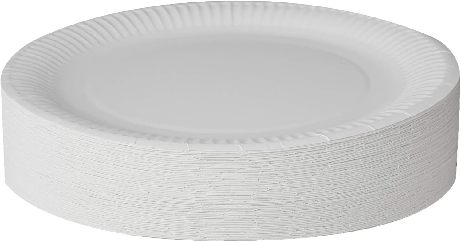 Paper Plates 23cm - Pack of 100 | 9 Inch Disposable Party Plates 1