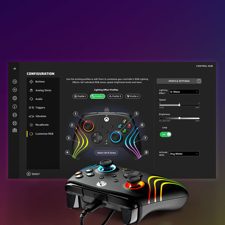 Turtle Beach Afterglow Wave Black Wired RGB Gaming Controller for Xbox & PC