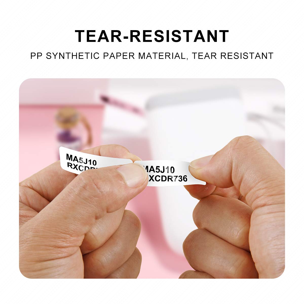 NIIMBOT D11 Label Tape - Standard Laminate Cable Label Print Paper | 0.5"x4.3" | 65 Labels 4