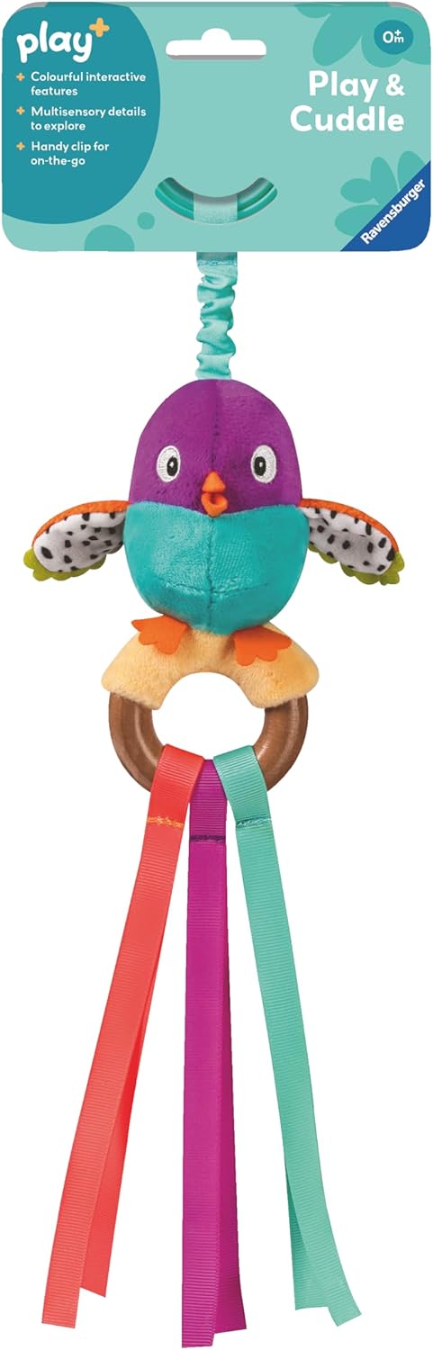 Ravensburger Play+ Cuddle & Play Bird - Soft Plush Sensory Toy for Newborns 0 Months+ 1