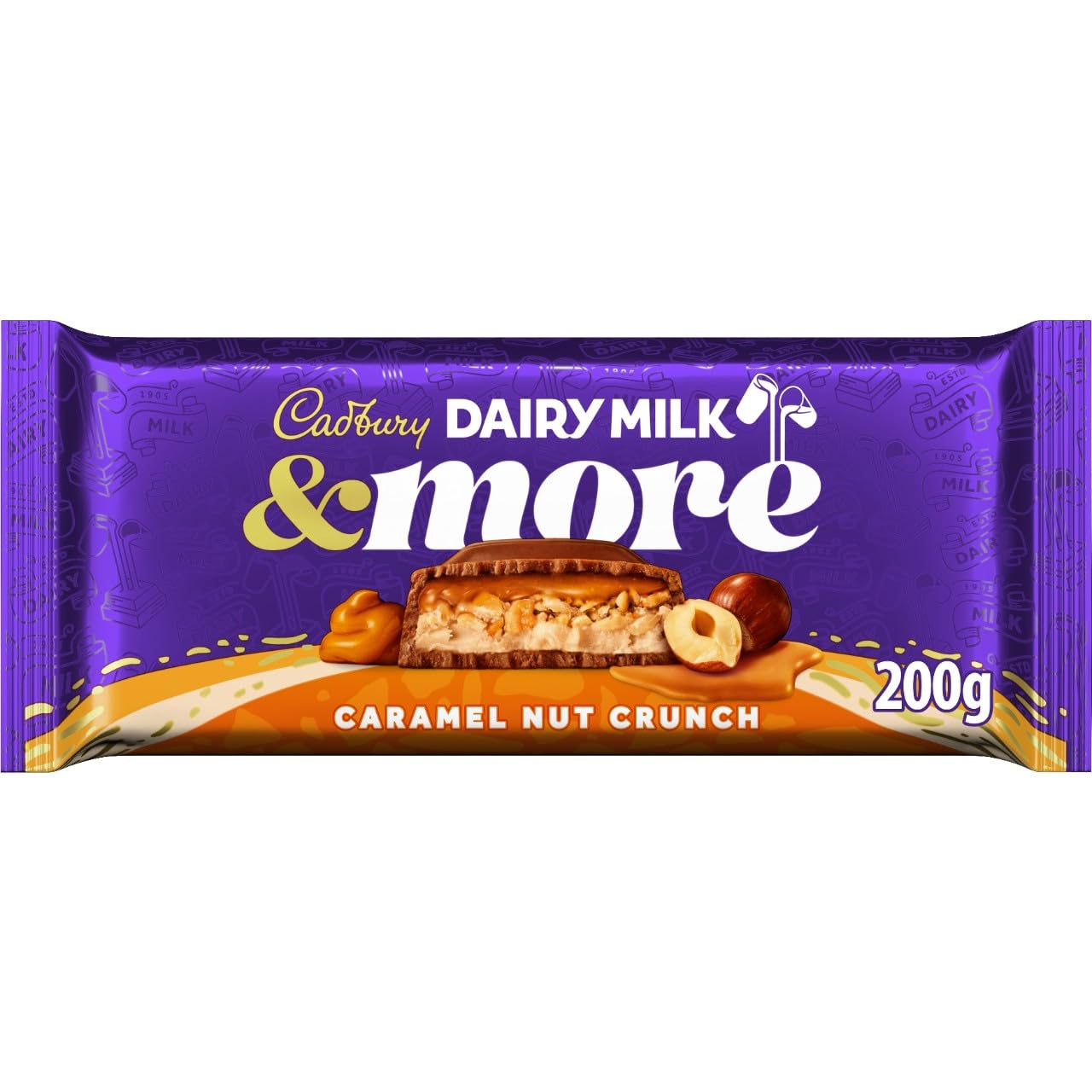 Cadbury Dairy Milk & More Caramel Nut Crunch Chocolate Bar 200g 1