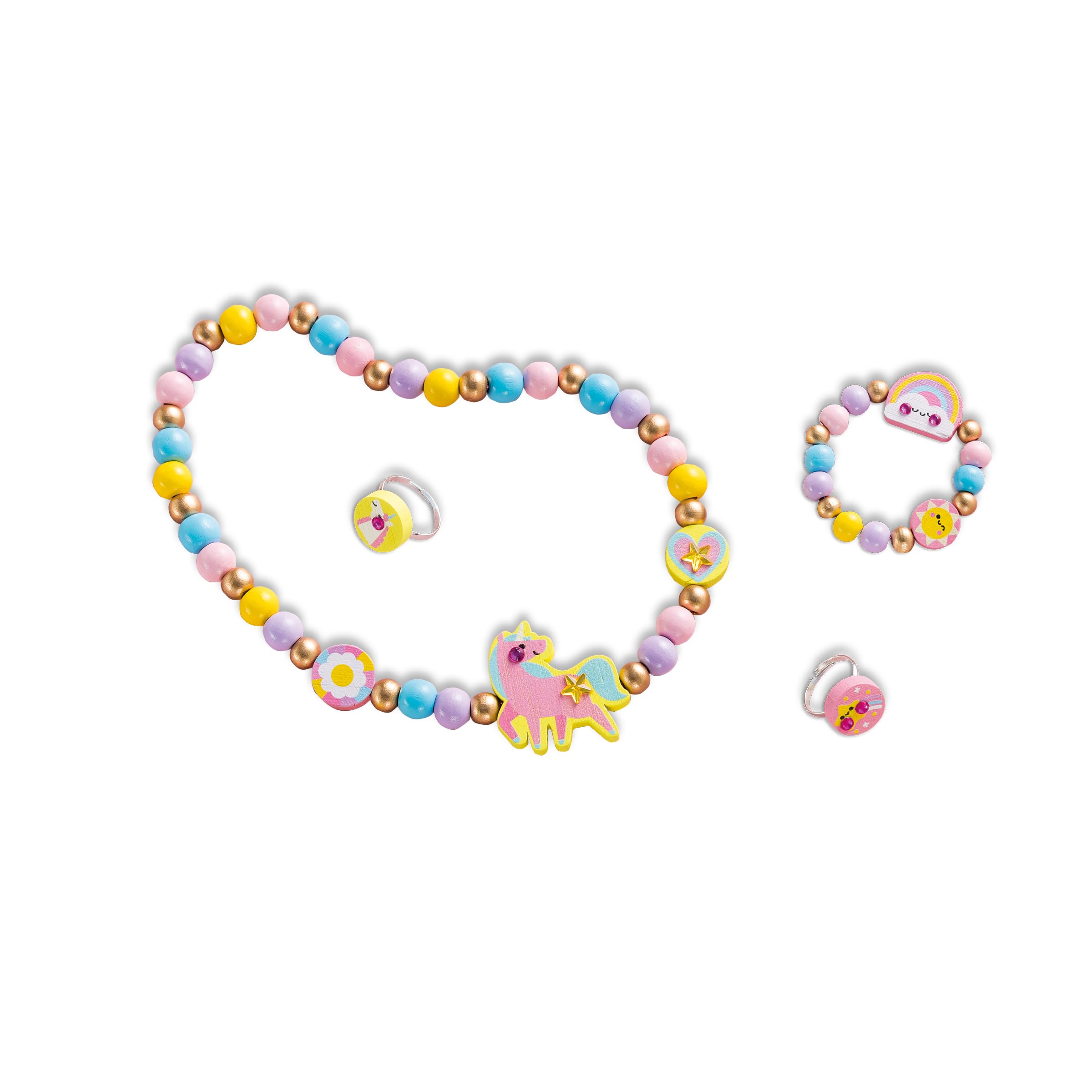 Janod Rainbow Land Wooden Jewelry Making Kit - Ages 4-8 | Fine Motor Skills Development 2