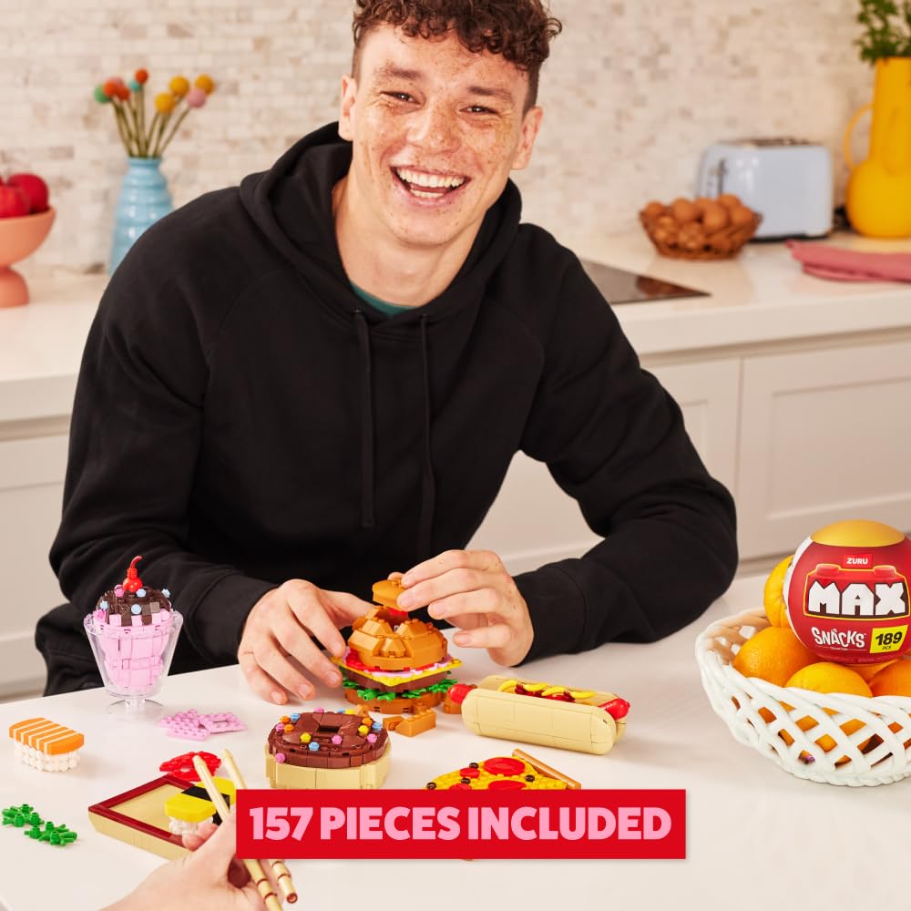 MAX Premium Snacks Building Bricks - Ice Cream Sundae Collectible Set for Ages 3+ 4