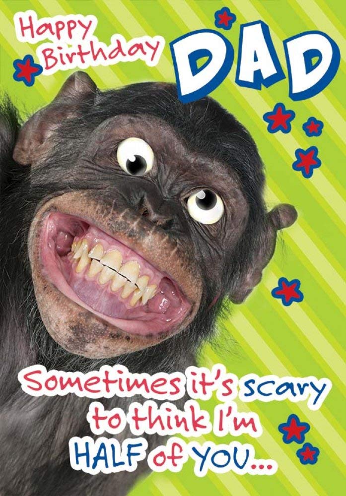 Piccadilly Greetings Dad Birthday Card - Humorous Grinning Chimp Design | 9 x 6 Inches 1
