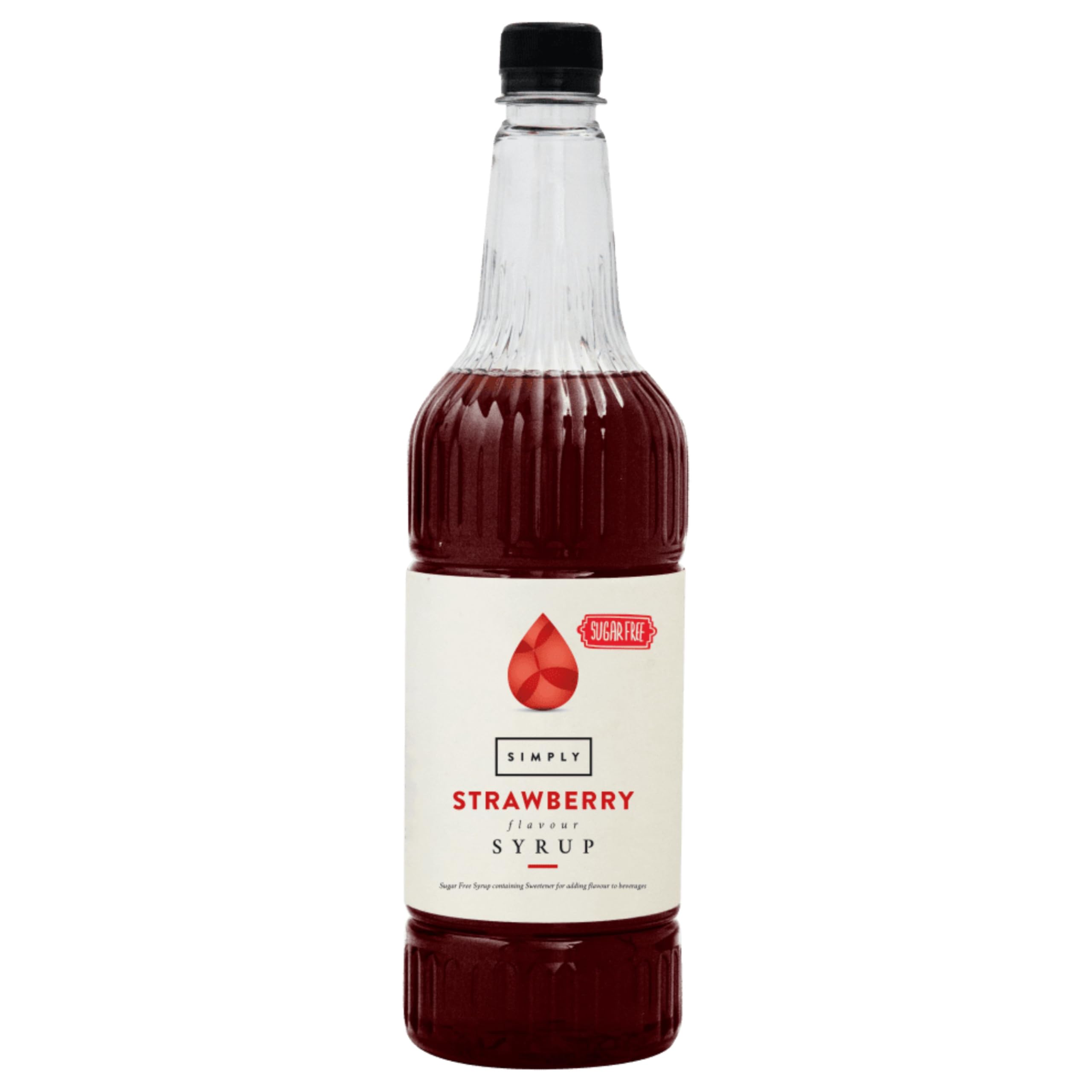 Simply Sugar Free Strawberry Syrup - 1 Litre | Low Calorie | Vegan | Nut Free 1