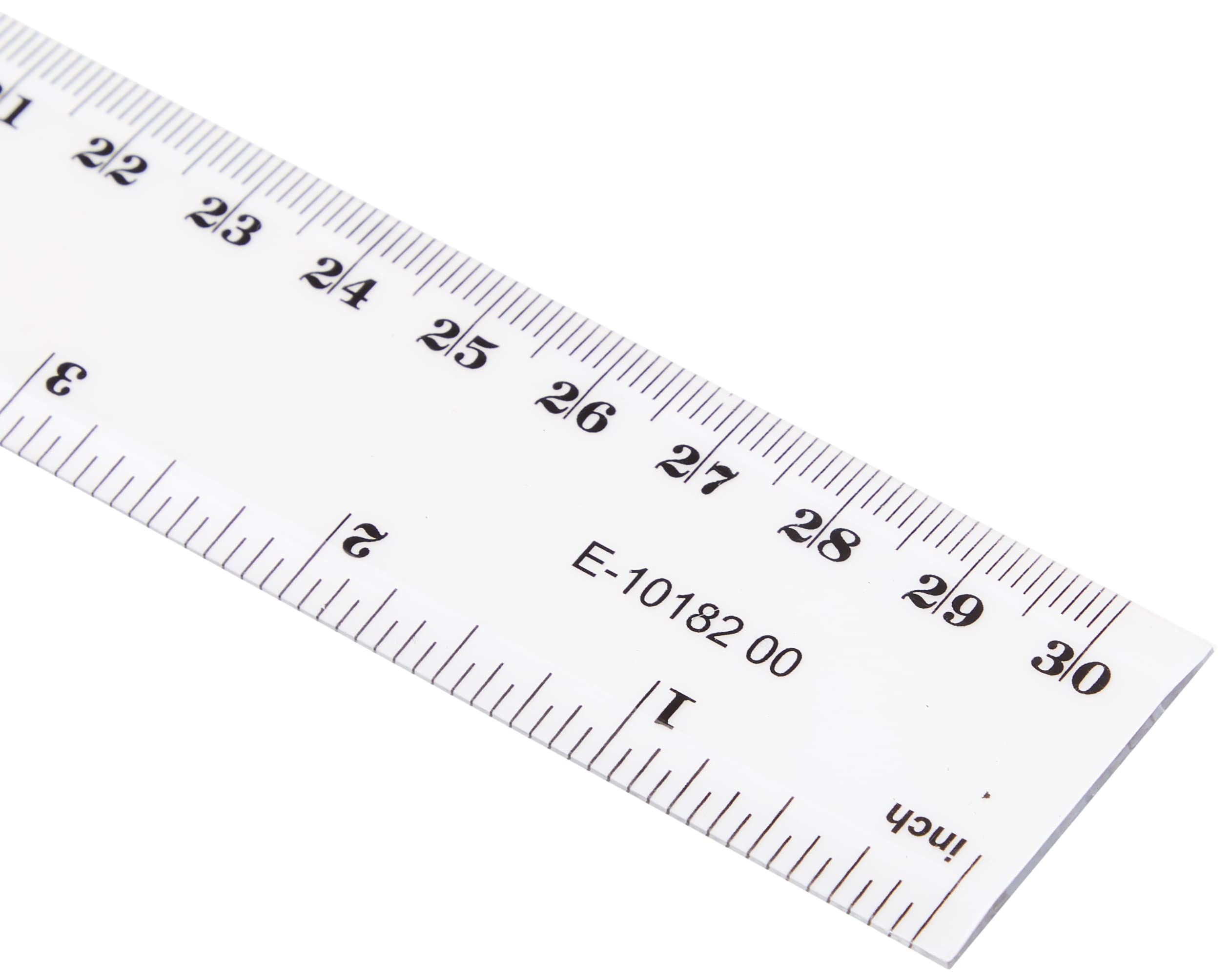 Westcott 12-Inch/300mm Plastic Ruler - Clear | Inch & Metric Scale | Model E-10182 00 2
