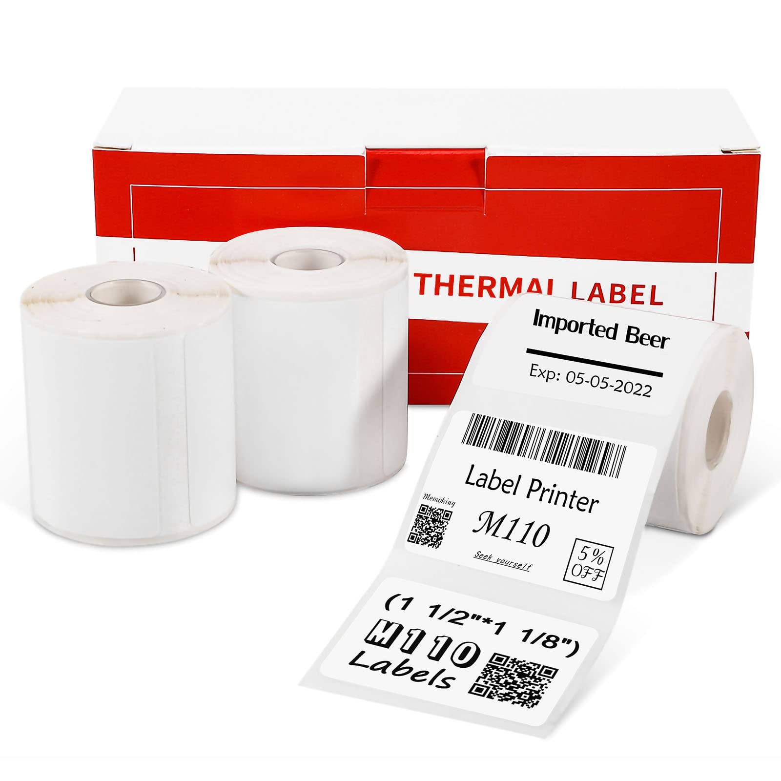 Phomemo Thermal Printer Labels - 3 Rolls, 40x30mm White Rectangular, Ink-Free Printing 1