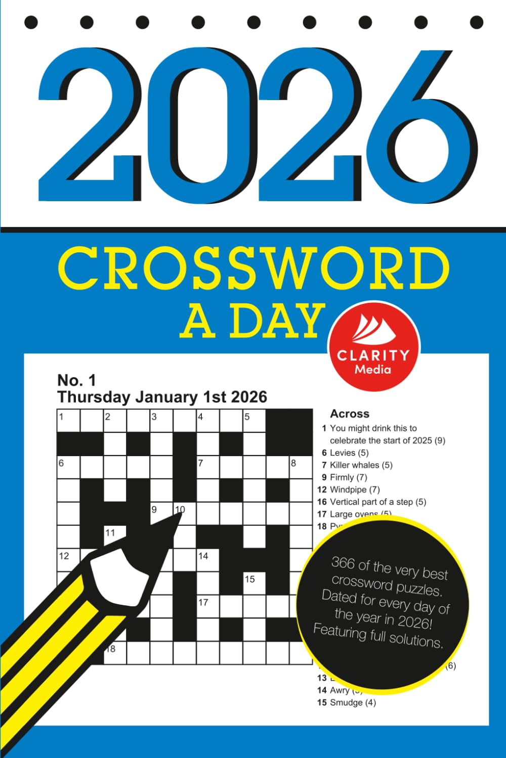 Clarity Media Crossword a Day 2026 - 366 Quick Crossword Puzzles | Paperback