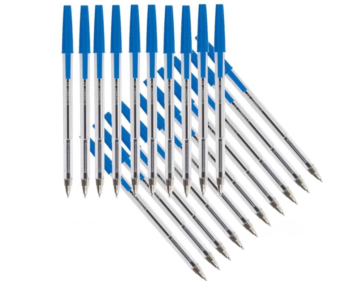 Q-Connect Medium Ballpoint Pen KF34043 - Blue Ink, Tungsten Nib, Ergonomic Barrel | Pack of 20 1