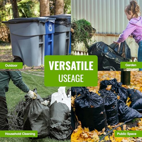 EcoBag 5 Pack Eco-Friendly Heavy-Duty Wheelie Bin Liners - 240L - 18 Microns - Recycled Plastic