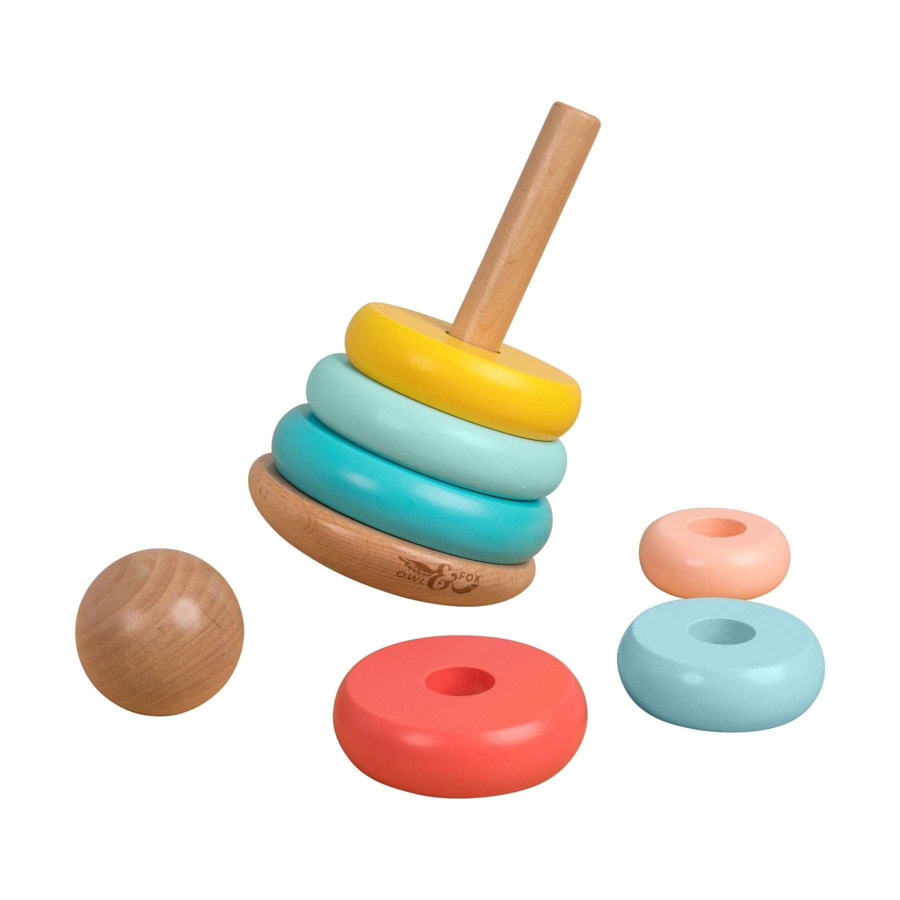 Owl & Fox Wooden Topple Tower - Stacking Toy for Toddlers 12 Months+ 3