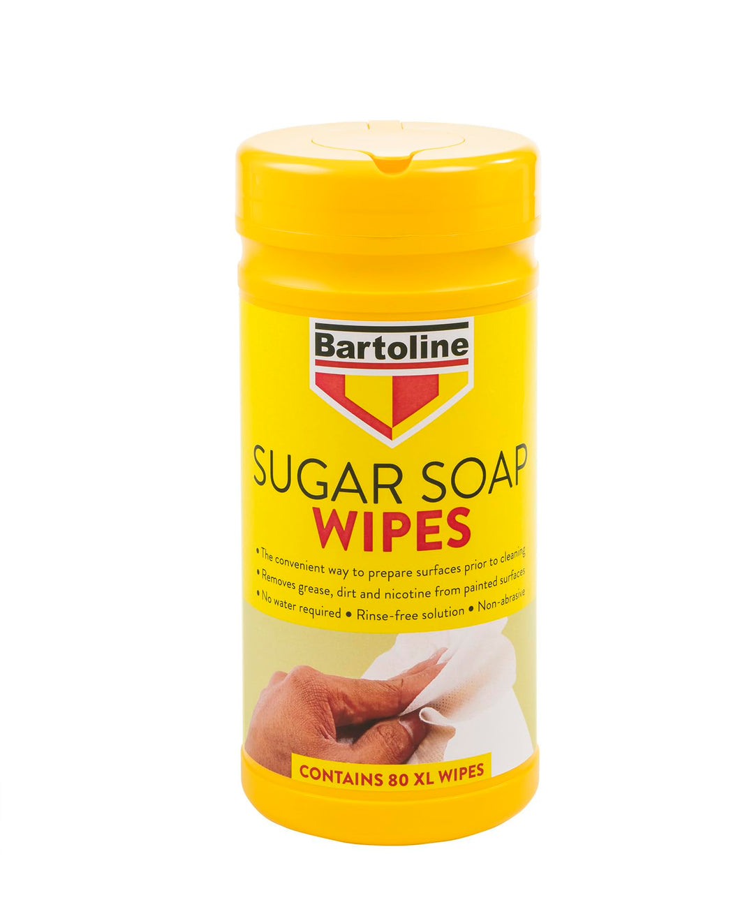 Bartoline - Sugar Soap Wipes 80XL Pre-Paint Cleaner & Degreaser for Wood, Metal, Plastic