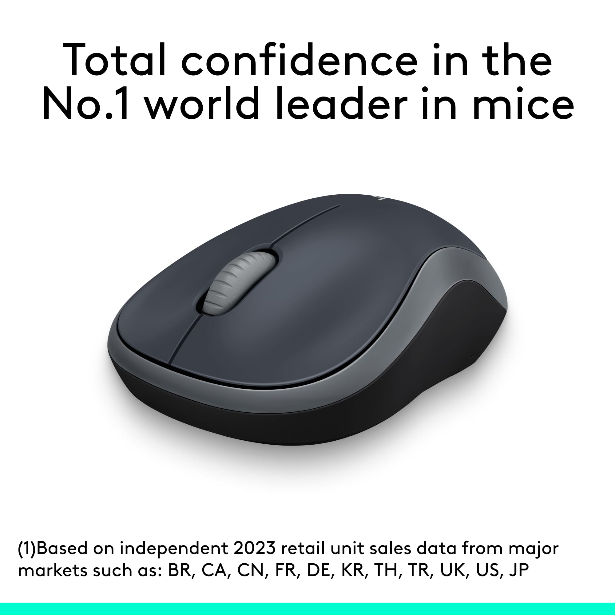 Logitech M185 Wireless Mouse - 12-Month Battery Life | 1000 DPI Optical Tracking | Ambidextrous