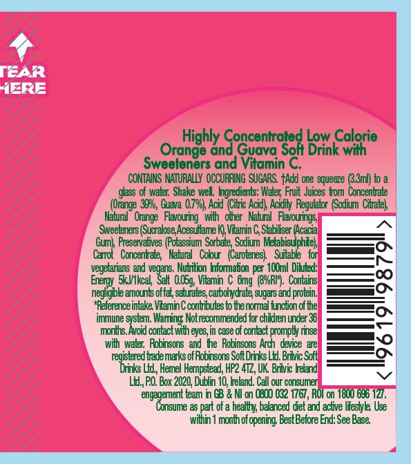 Robinsons Immunity Benefit Drops Orange & Guava Squash with Vitamin B6 and Zinc - 66ml