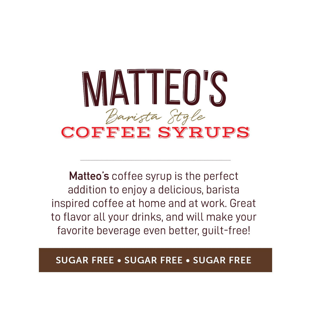 Matteo's Sugar Free Coffee Flavoring Syrup, Hazelnut, 0 Calorie, Keto Friendly, 25.4 Oz