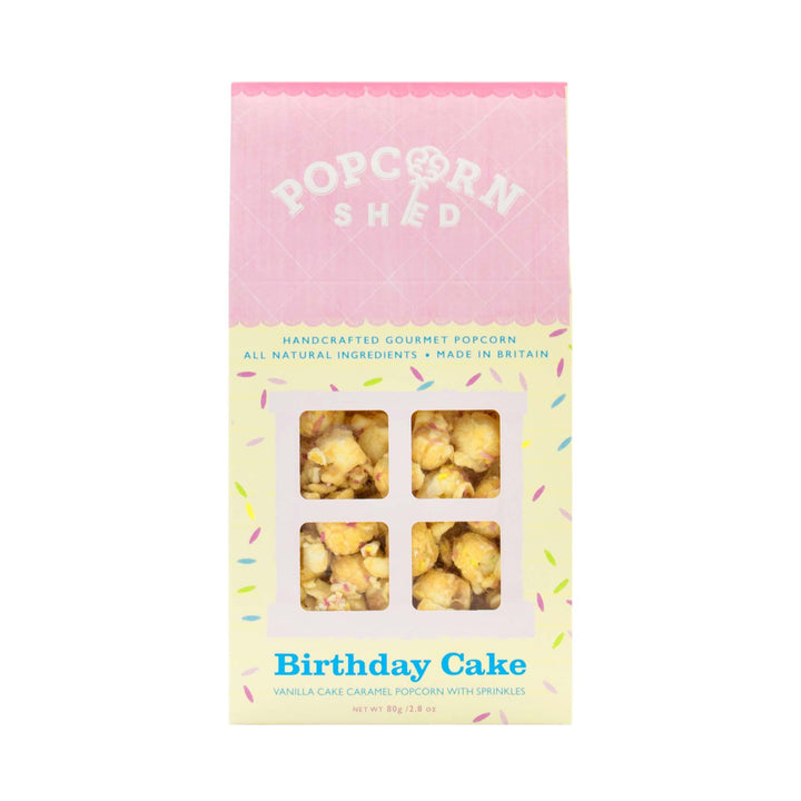 Popcorn Shed Birthday Cake Popcorn - 80g Gourmet Snack, Natural & Vegetarian