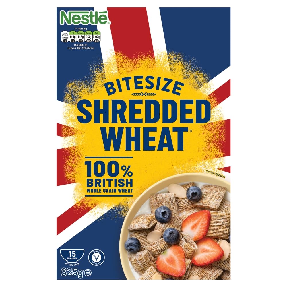 Nestlé Bitesize Shredded Wheat Cereal, 625g - 100% Whole Grain, No Added Sugar, Vegan 1