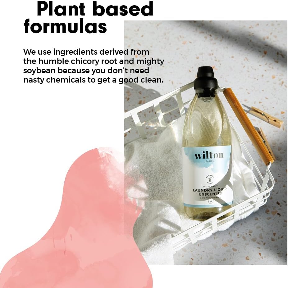 Wilton London Eco-Friendly Unscented Laundry Liquid (1.5L) - Non-Bio Detergent for Sensitive Skin & Delicates 6