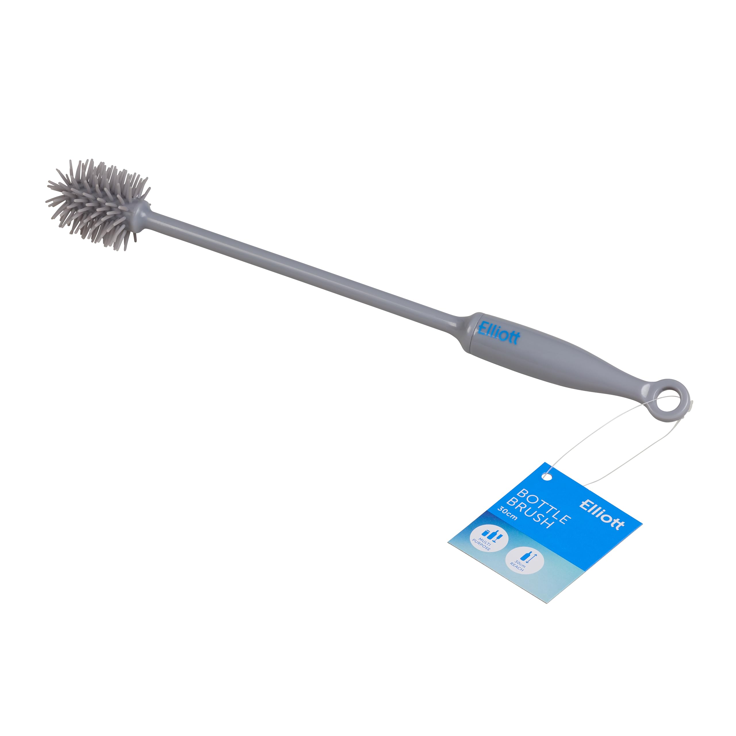 Elliott Silicone Bottle Brush - Flexible, Hygienic & Scratch-Free Cleaning | Grey | 300mm Length 1