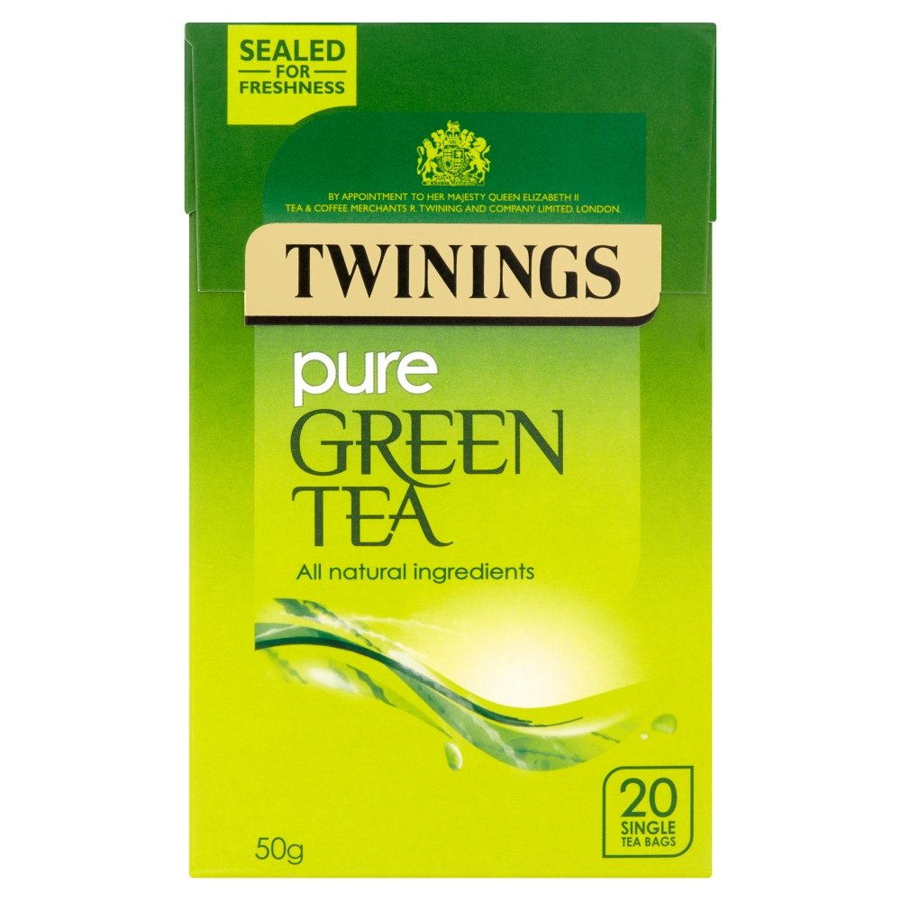Twinings Pure Green Tea Bags - Invigorating & Refreshing | 20 Count, 50g 1