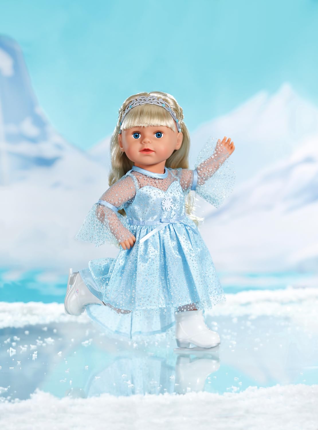 BABY born Princess on Ice 836095 - Princess Dress with Ice Skates & Tiara for Dolls 16