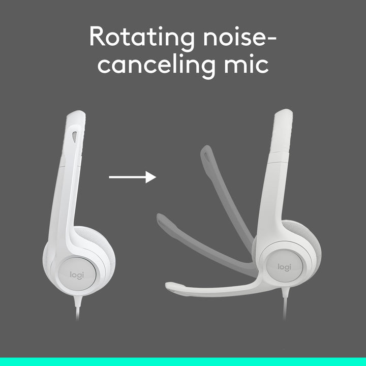 Logitech H390 Wired USB Headset with Noise-Cancelling Mic for PC, Chromebook, Laptop - Stereo Sound, In-line Controls, 1.9m Cable