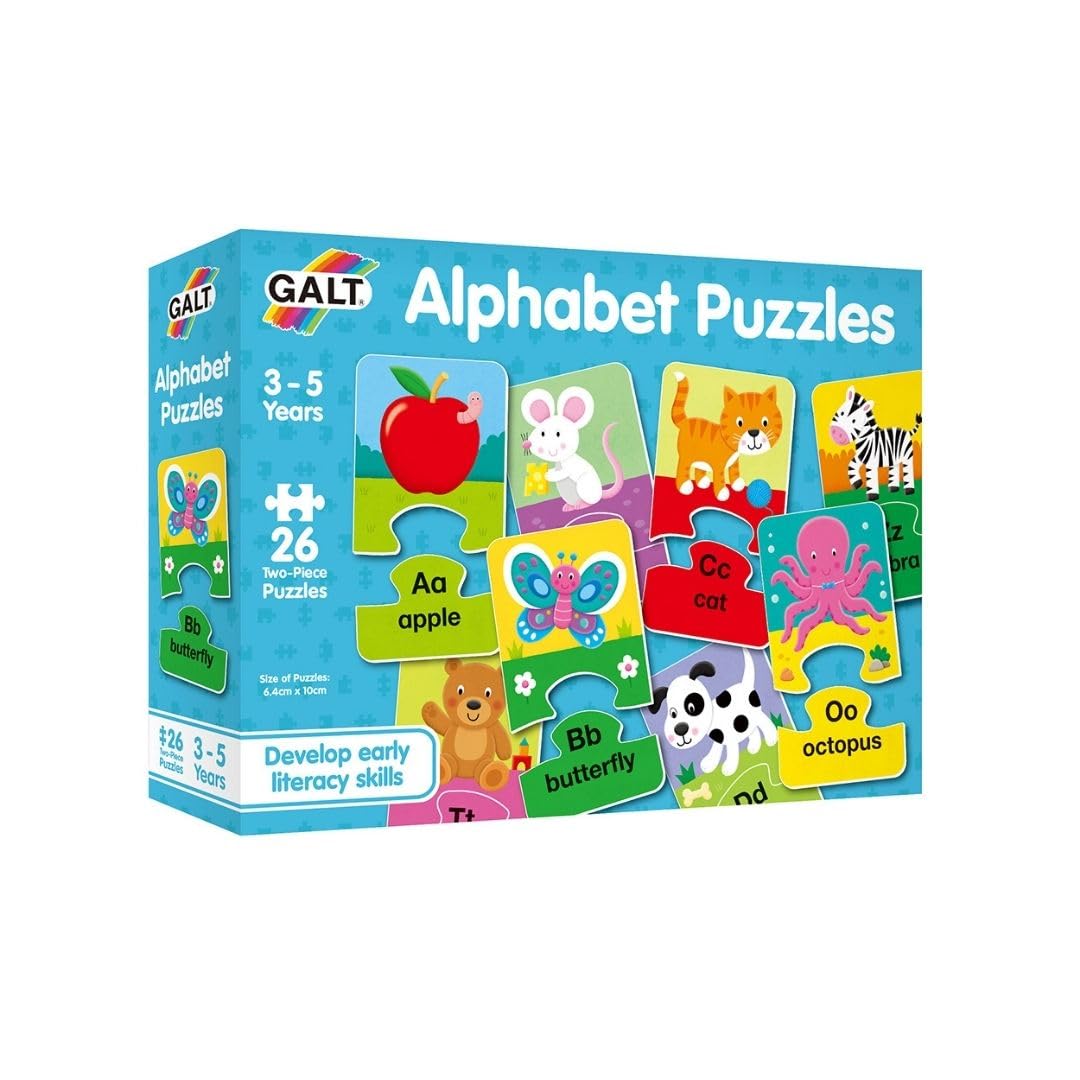 Galt Toys Alphabet Puzzles - 26 Two-Piece Educational Jigsaw Puzzles for Kids 3+