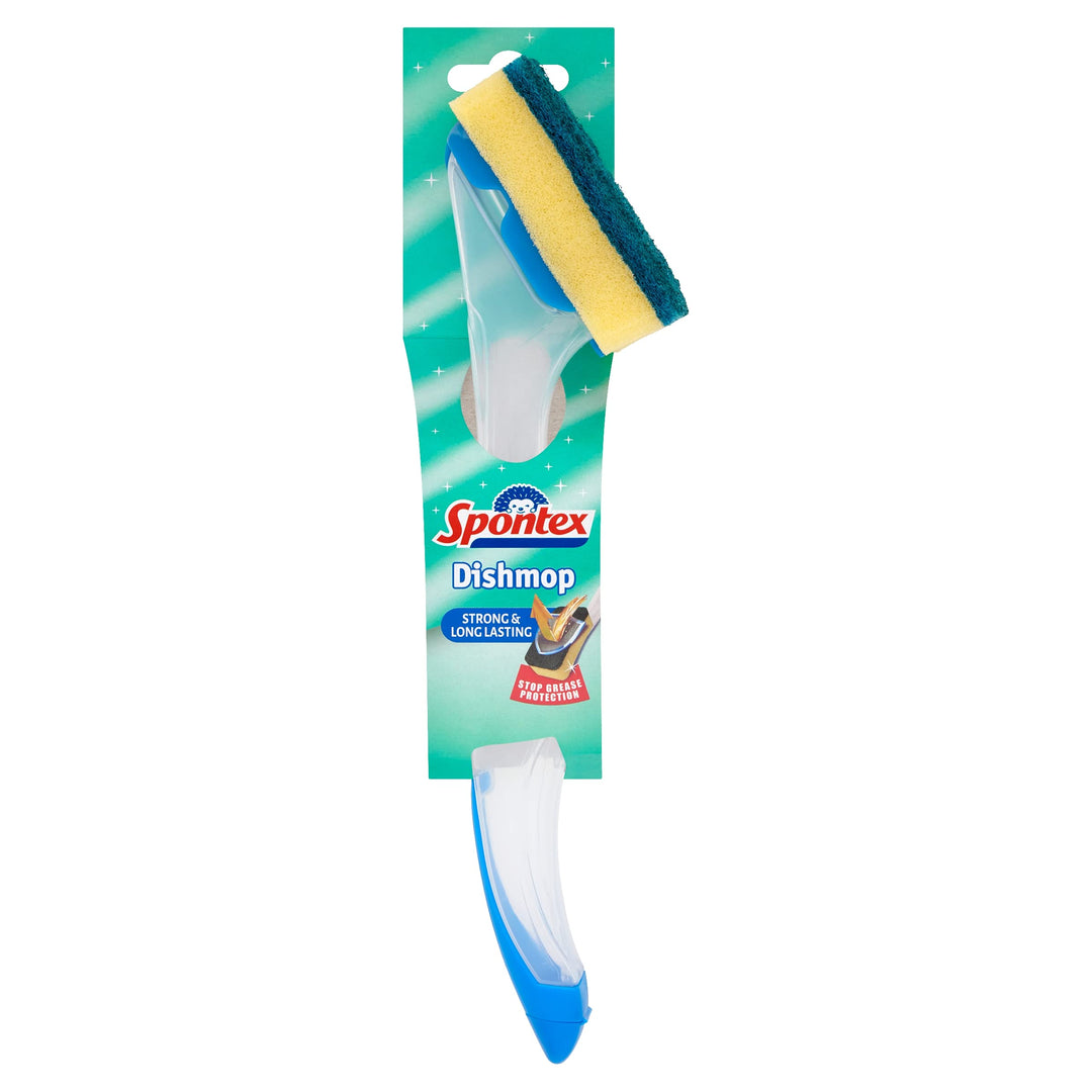 Spontex Dishmop Refillable Washing Up Brush with Soap Dispenser - Blue