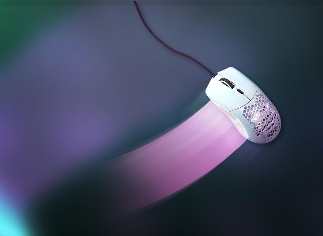 GLORIOUS Model O Wired Gaming Mouse - 67g Superlight Honeycomb Design, RGB, Pixart 3360 Sensor, Omron Switches, Ambidextrous - Matte White