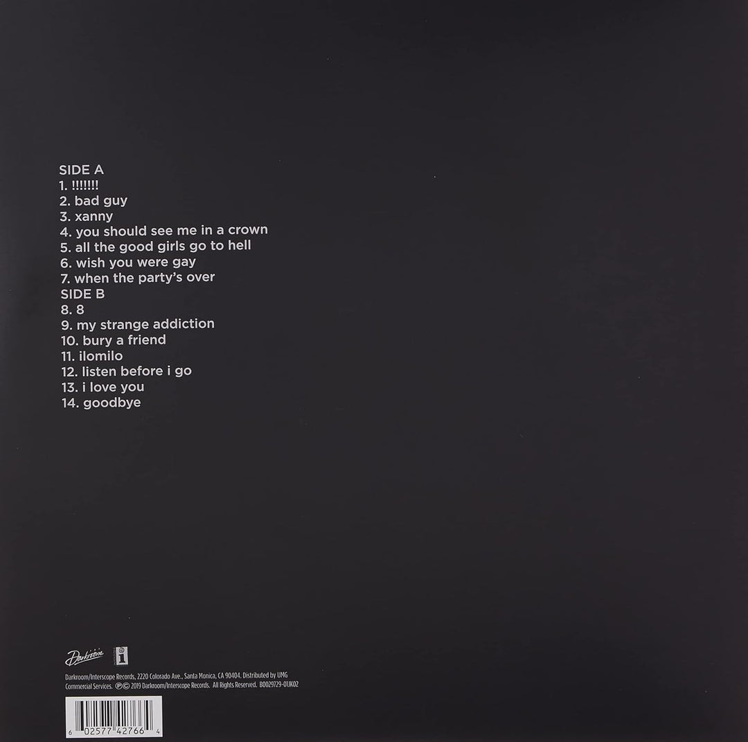 Billie Eilish - WHEN WE ALL FALL ASLEEP, WHERE DO WE GO? Audio CD