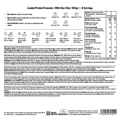 THE PROTEIN WORKS Loaded Protein Pancake Mix - High Protein, Low Sugar Breakfast Mix with Tri-Protein Blend
