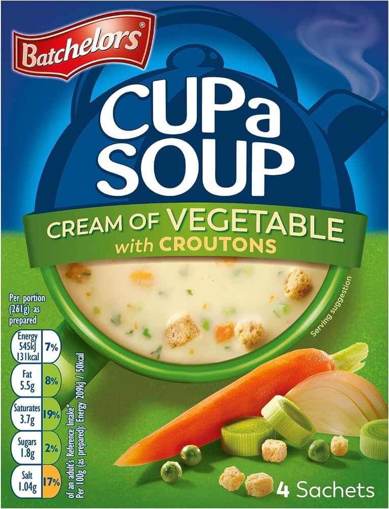 Batchelors - Cup a Soup Cream of Vegetable with Croutons Instant Soup Sachets