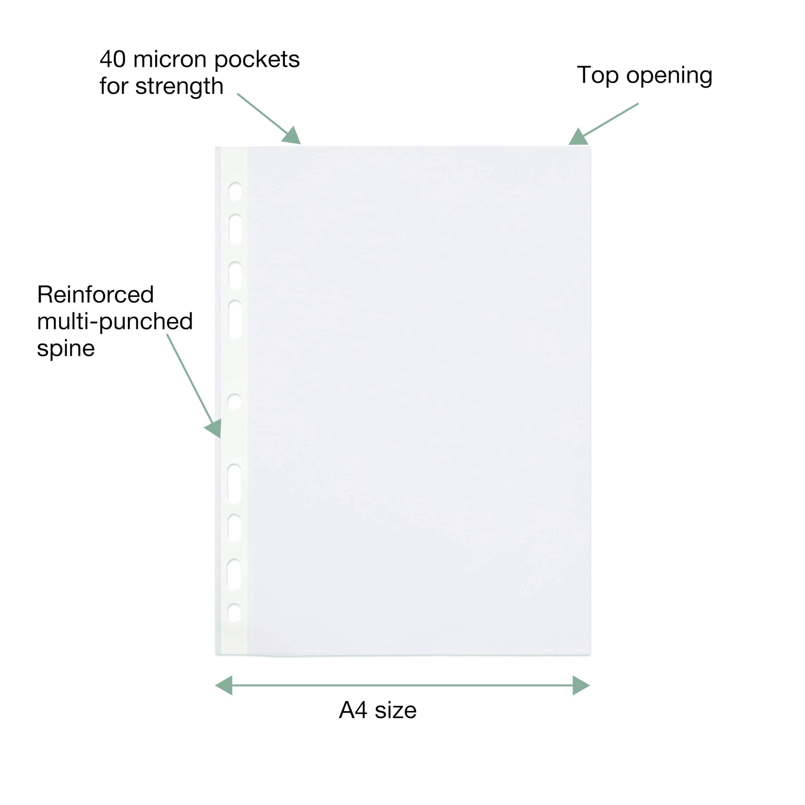 SUMMIT A4 Punched Pockets - Crystal Clear Protection | Universal Multi-Punch | Pack of 500 3