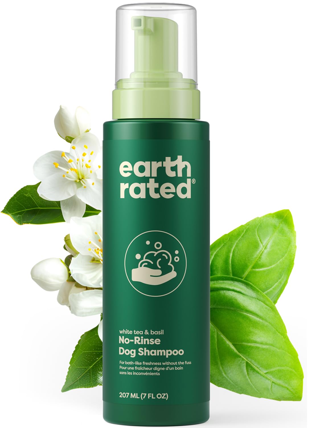 Earth Rated No-Rinse Dog & Puppy Shampoo - Waterless Foam for Conditioning & Deodorizing | 7 oz