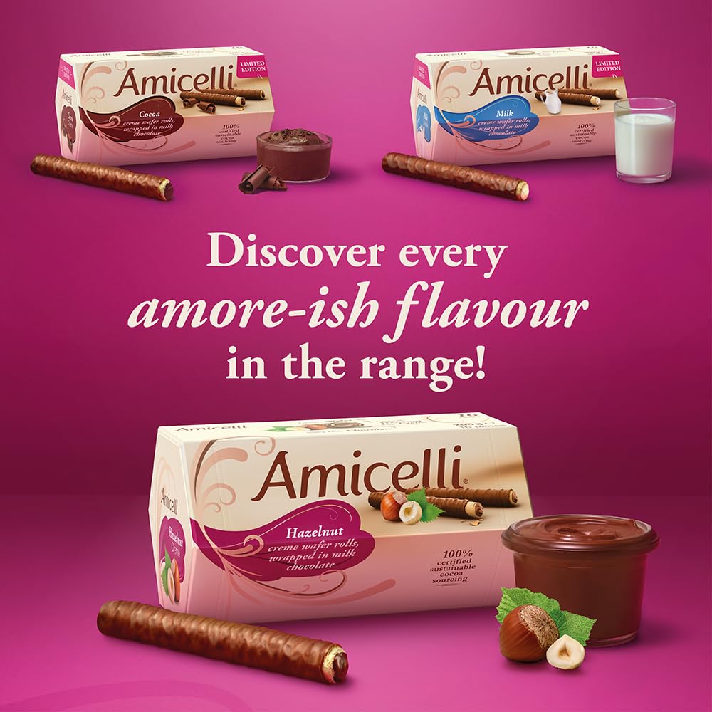 Ritter Sport Amicelli Limited Edition Vanilla Milk Crème Crispy Wafer Rolls 200g