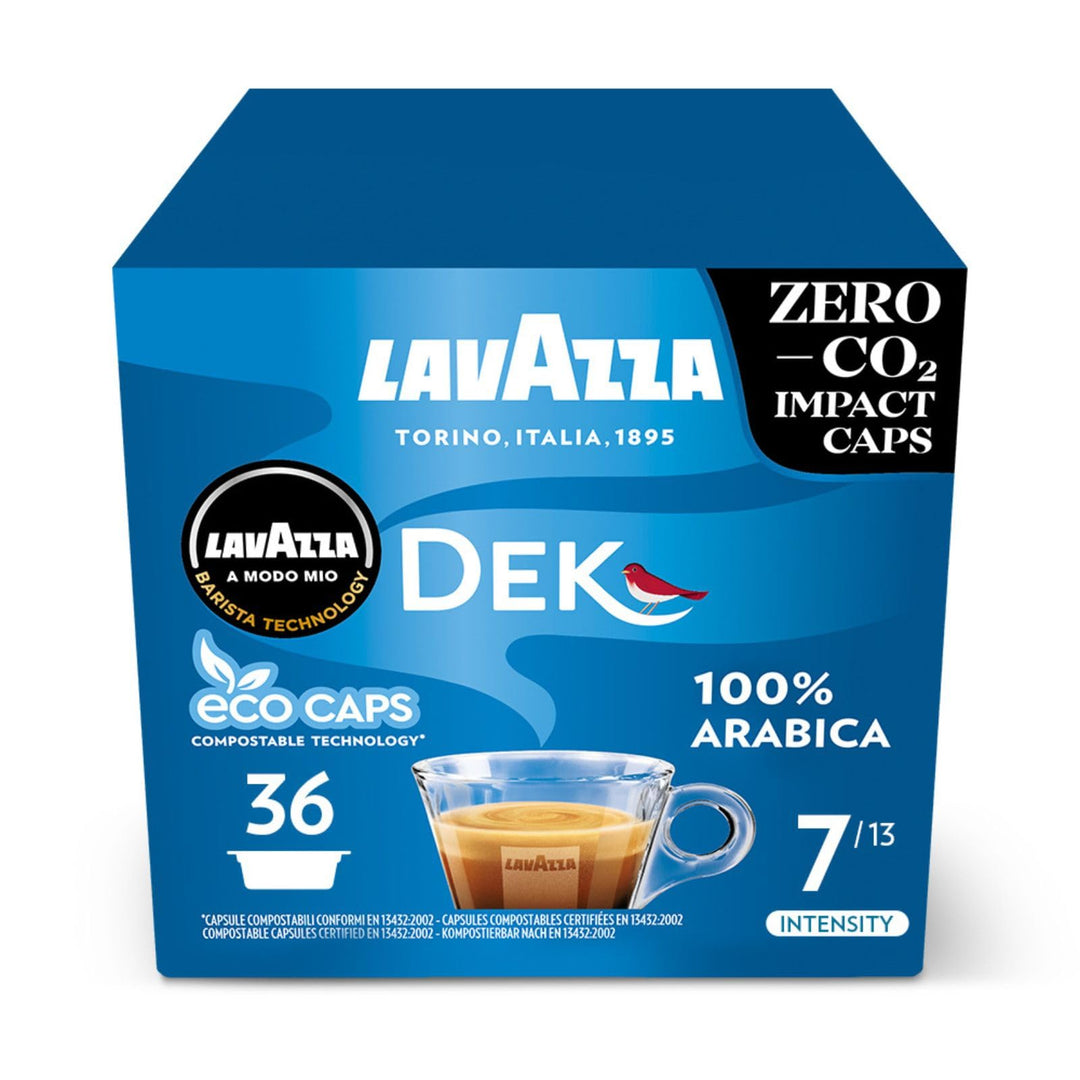 Lavazza A Modo Mio Dek Cremoso Coffee Capsules, Decaffeinated 100% Arabica Blend, 36 Pods