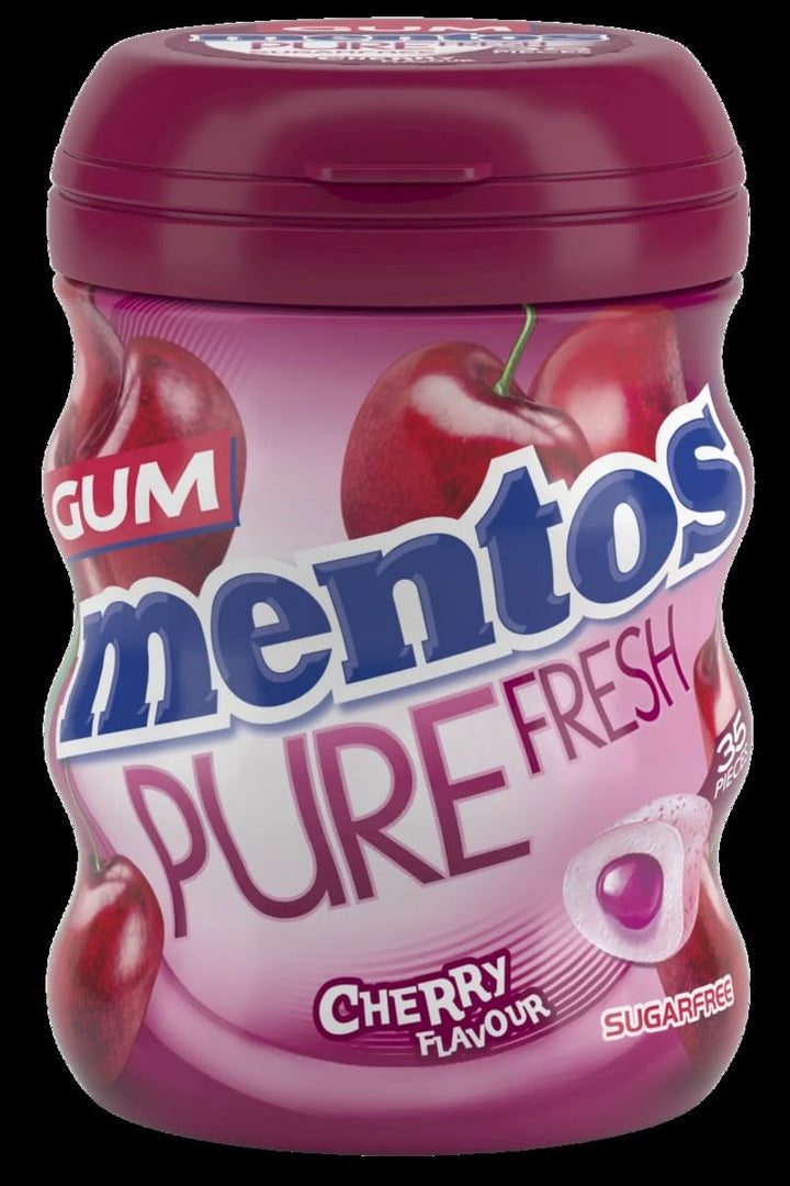 Mentos Pure Fresh Cherry Chewing Gum 35 Pieces – Sugar-Free, Xylitol-Sweetened, Gluten-Free