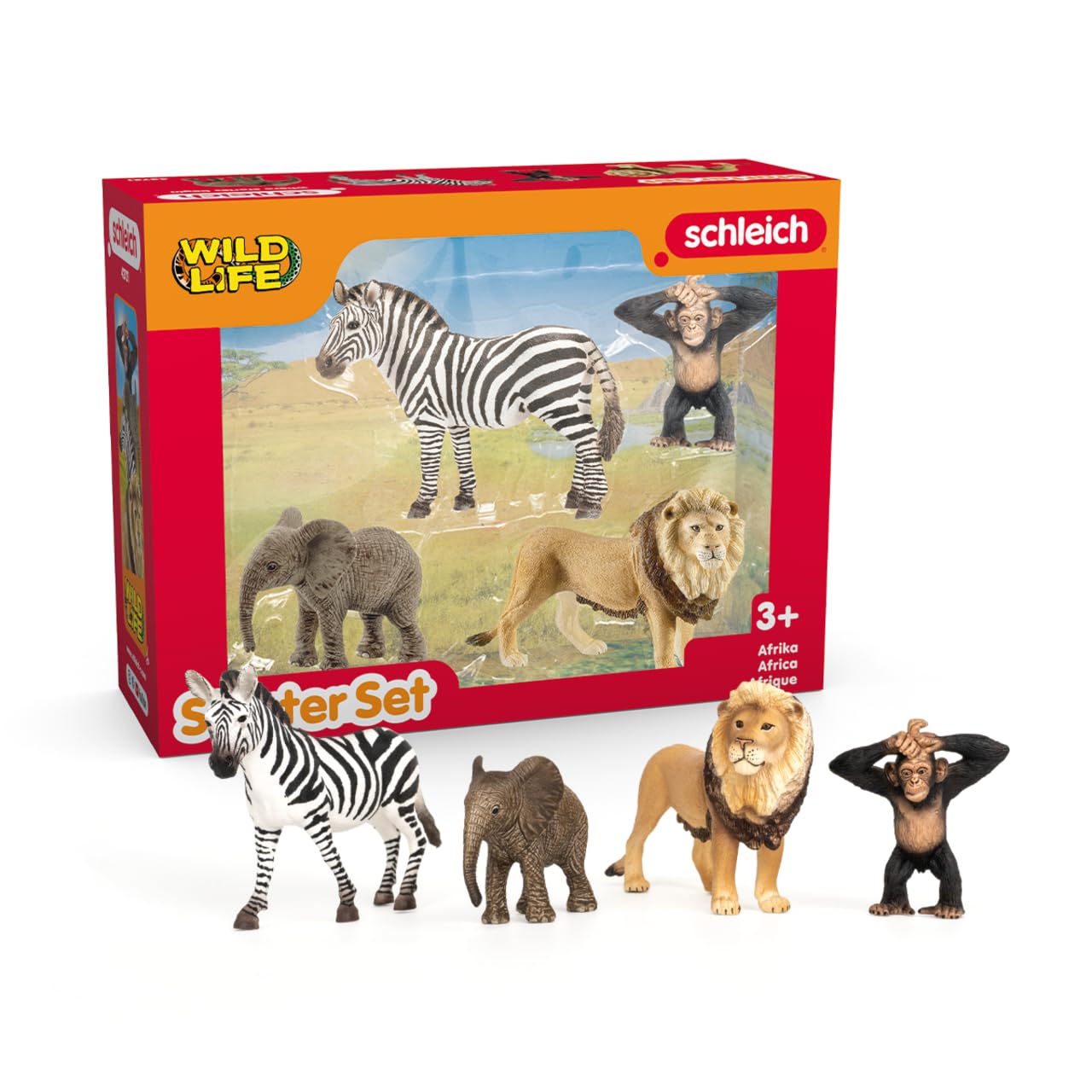 Schleich Wild Life 'Africa' Starter Set 42721 | 4 Piece Miniature Figure Set | Ages 3+ 1