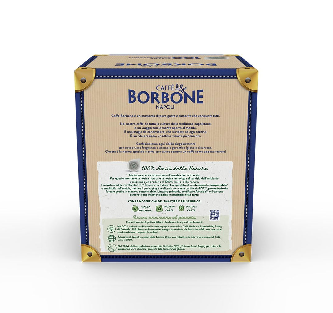 Caffè Borbone Gold Blend Compostable Coffee Pods - 100 Pack, ESE 44mm