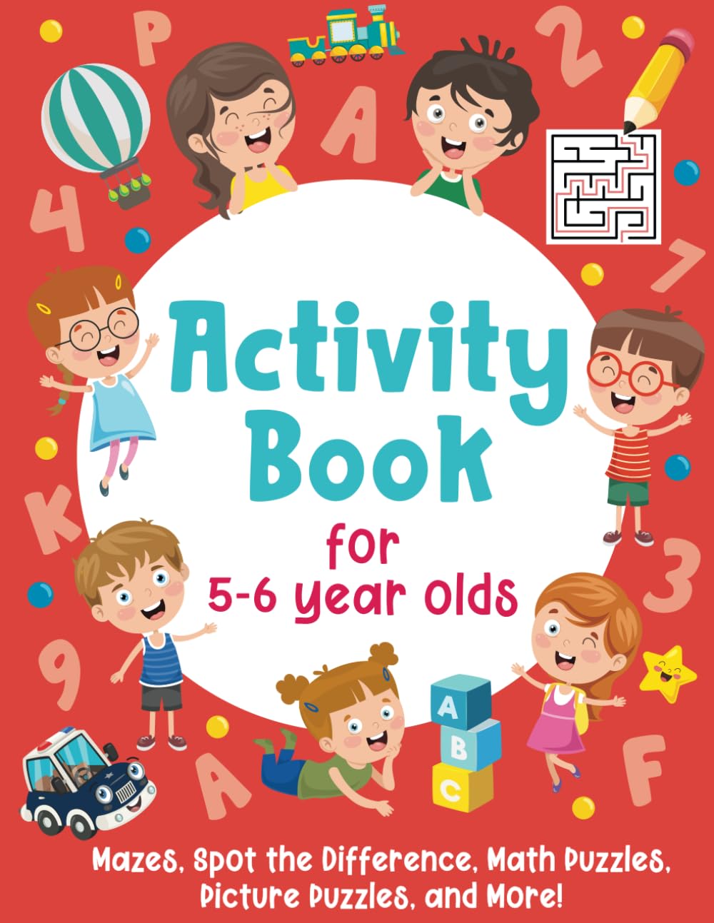 Smart Little Owl Activity Book For 5-6 Year Olds: Mazes, Spot the Difference, Math Puzzles | Paperback