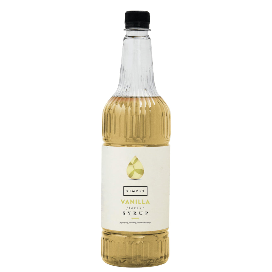 Simply - Vanilla Syrup, Vegan & Nut Free Flavoured Syrup for Coffee, Cocktails & Baking (1 Litre)