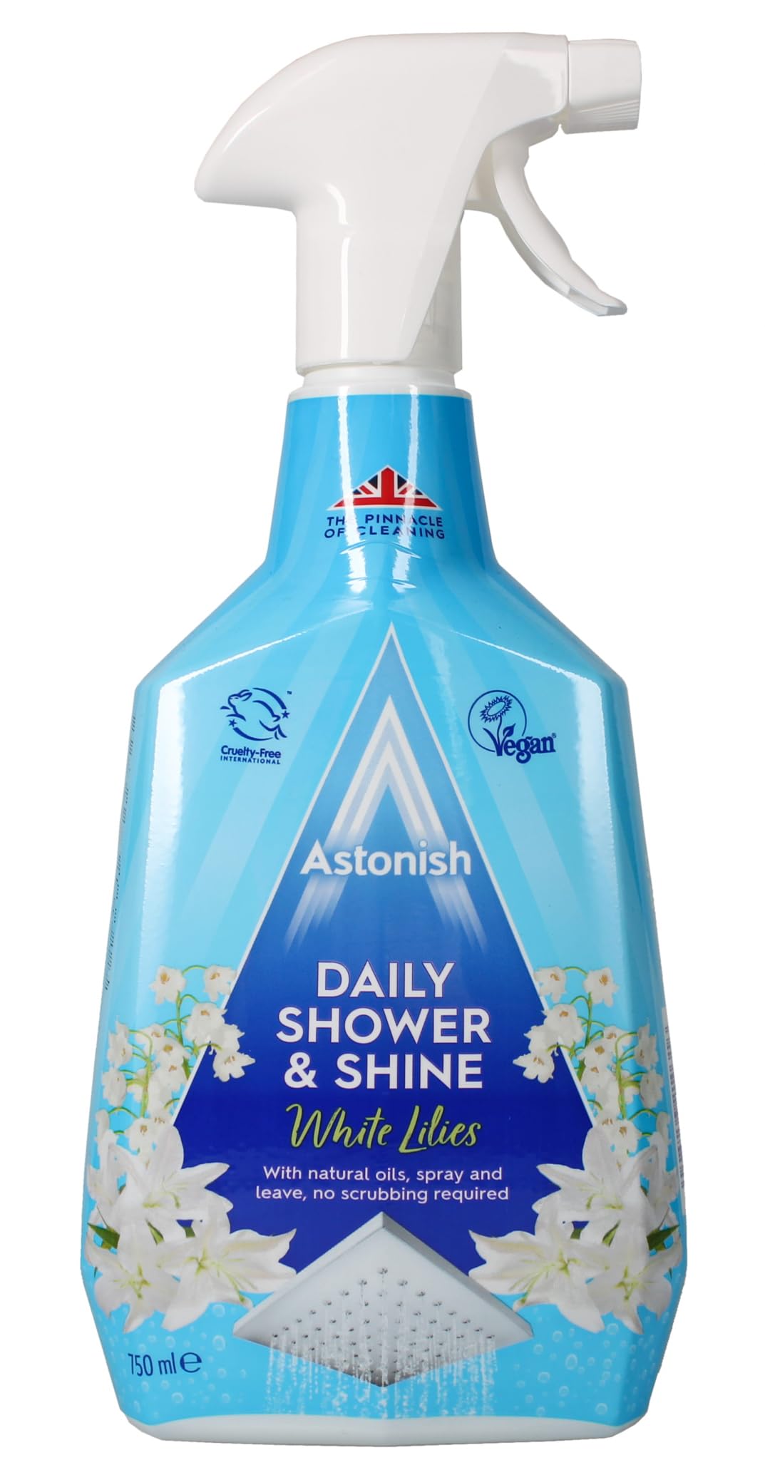 Astonish Daily Shower and Shine Spray - Vegan & Cruelty-Free Cleaner | White Lily Scent | 750ml