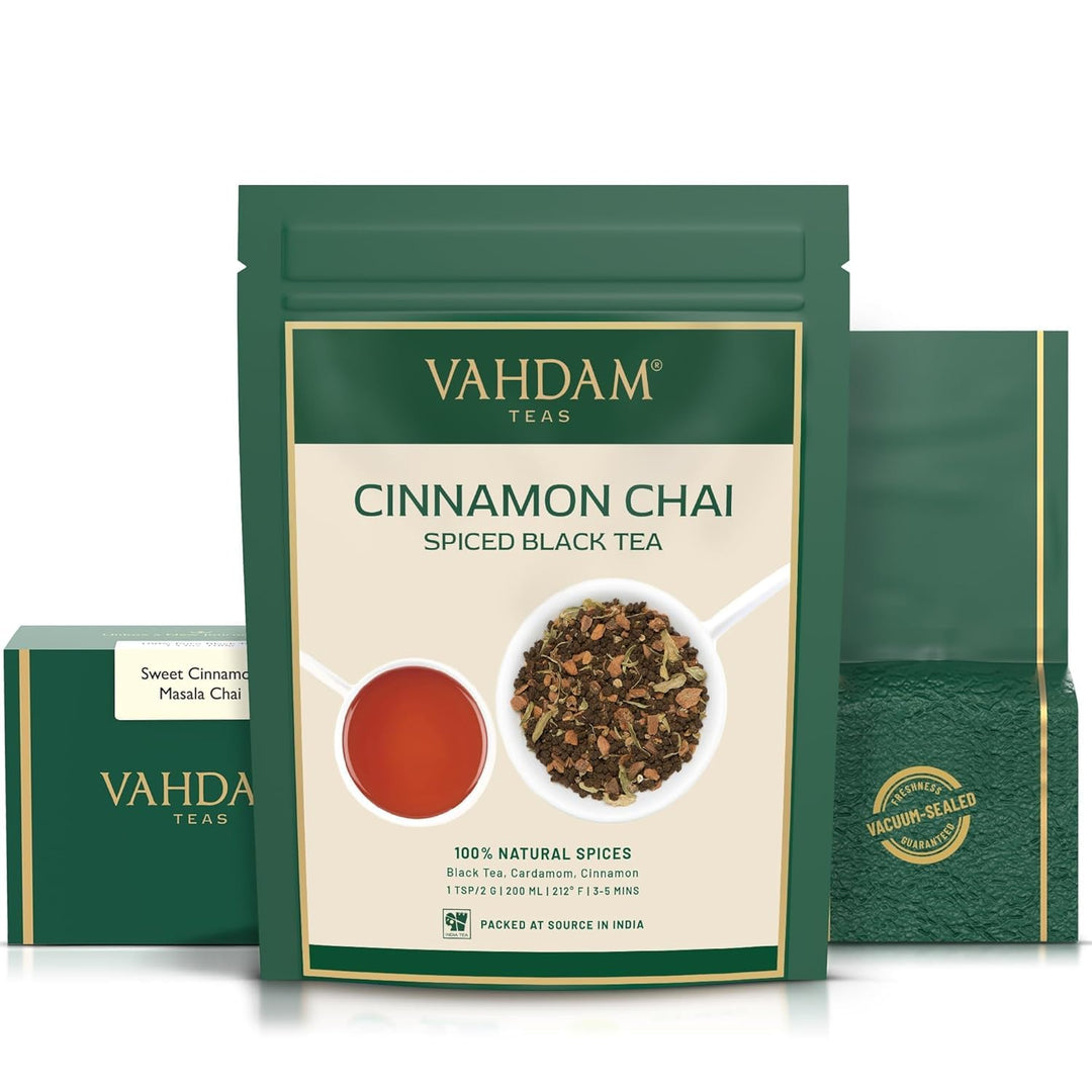 VAHDAM - Cinnamon Masala Chai Tea (100g, 50+ Cups) Whole Loose Leaf Tea