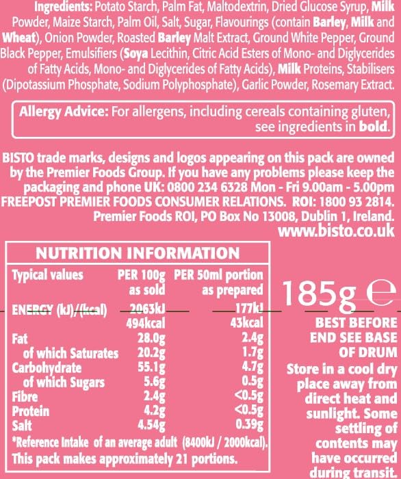 Bisto Deliciously Creamy Pepper Sauce Mix - Granules for Quick Preparation | 185g Drum 3