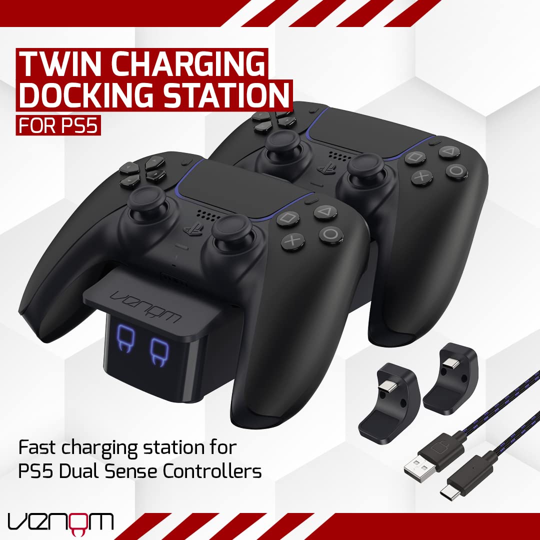 Venom PS5 Controller Twin Docking Station - Black (PS5) 7