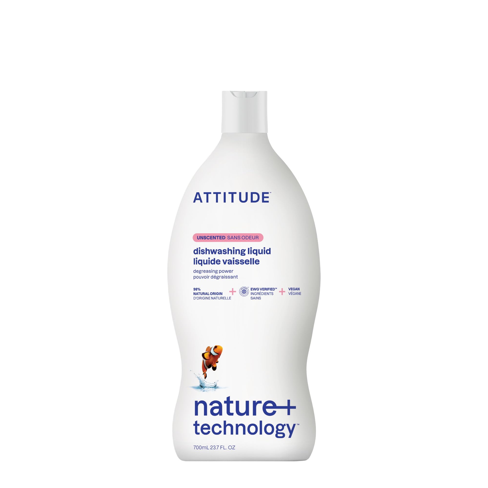 ATTITUDE EWG Verified Plant-Based Unscented Washing-Up Liquid | 700 ml | Streak Free 1
